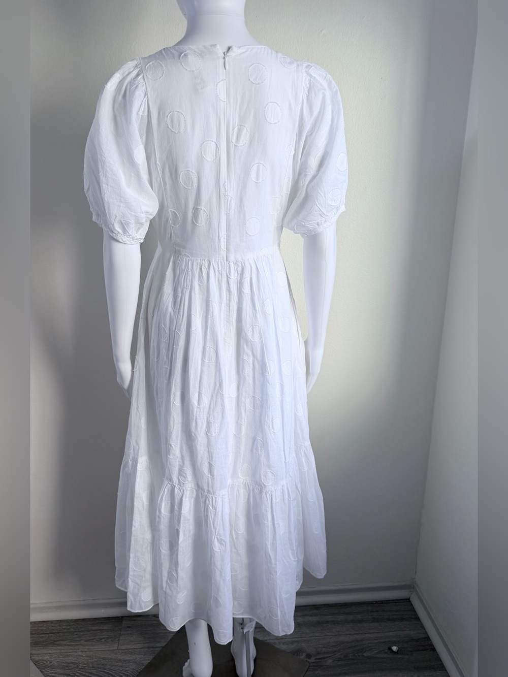 Madewell White Puff-Sleeve Midi Dress - Picture 6 of 9